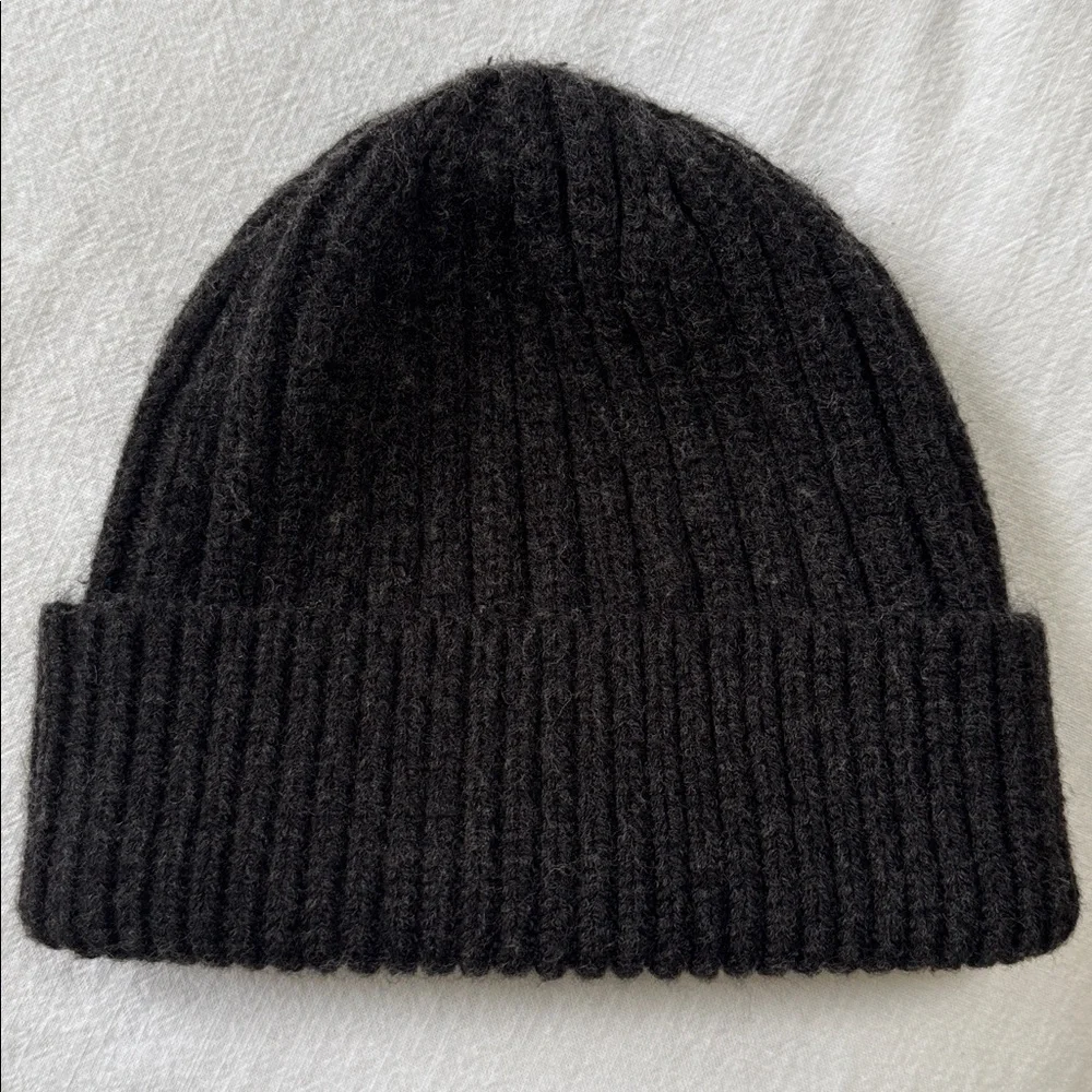 UNIQLO HEATTECH RIBBED BEANIE Wool Blend DARK GRAY 478303 +BONUS HAT NAVY UNISEX